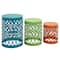 Aqua, Green & Orange Metal Coastal Accent Table Set